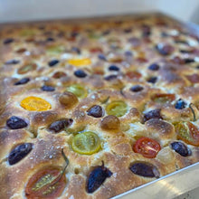 Load image into Gallery viewer, Tomato, Kalamata Olives &amp; Rosemary Sourdough Focaccia 3996
